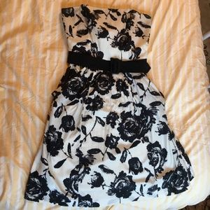 Ann Taylor Loft floral strapless silk dress